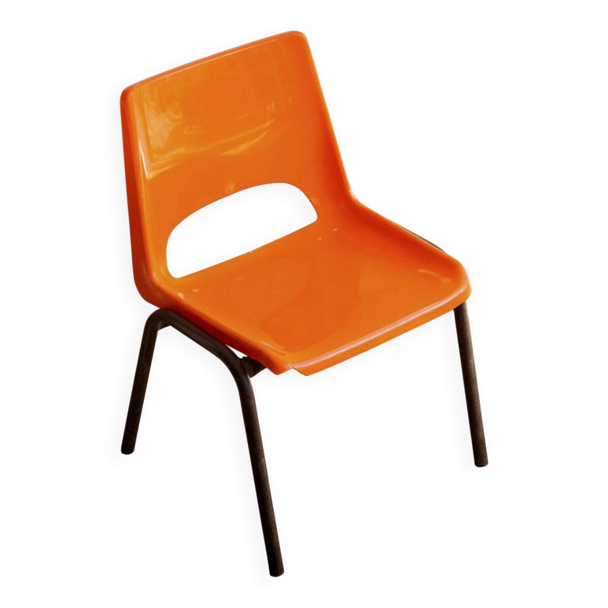 Vintage orange children's chair from the seventies.