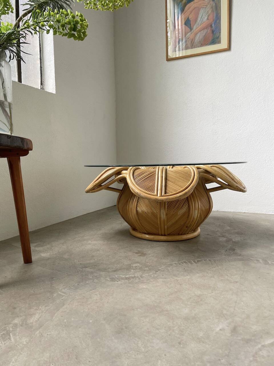 Vivai del sud “flower” rattan coffee table