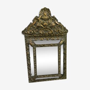 Mirror by-close copper repulsed 19th century h 59 X l 34 cm