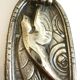 Art Deco wall light, silver-plated bronze, frosted glass, stylized bird decor