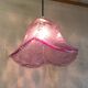 Abat-jour en verre moulé peint violet - design 70's