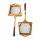 Pair of old wooden tennis rackets with 50s frames