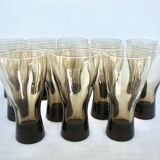 Series of 12 blown glass glasses
