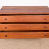 Danish teak chest of drawers or small sideboard, 3 large drawers, 1960.