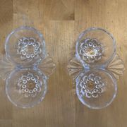 Pair of Vintage Moulded Glass Shell Salt and Pepper Shakers