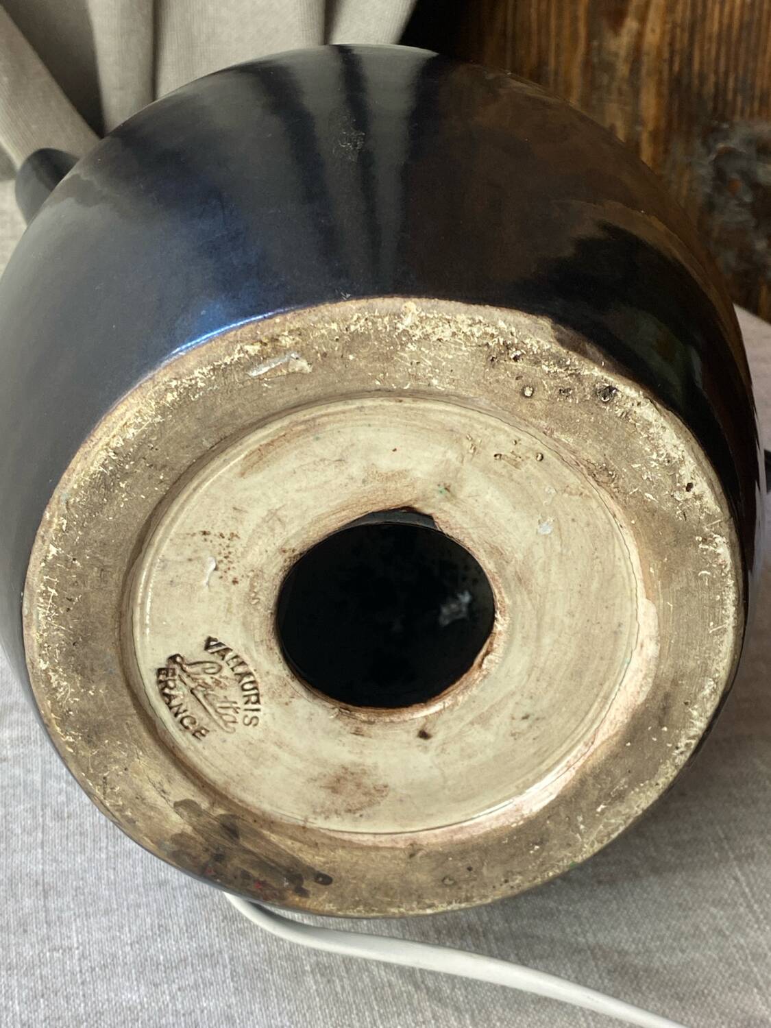 Ceramic lamp base, Sauveur Lunetta, Vallauris