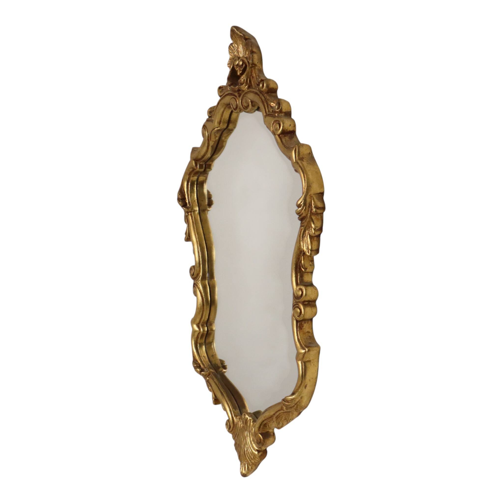 Classic Gold Crested Mirror, French Baroque Style, 74 cm