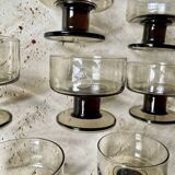 7 stemmed glasses, smoked glass, Mobil