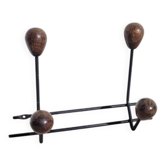 Porte manteaux mural années 1960 2p