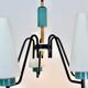 Dutch suspension lamp in wood steel and opaline glass