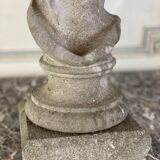 Female bust sculpted in stone