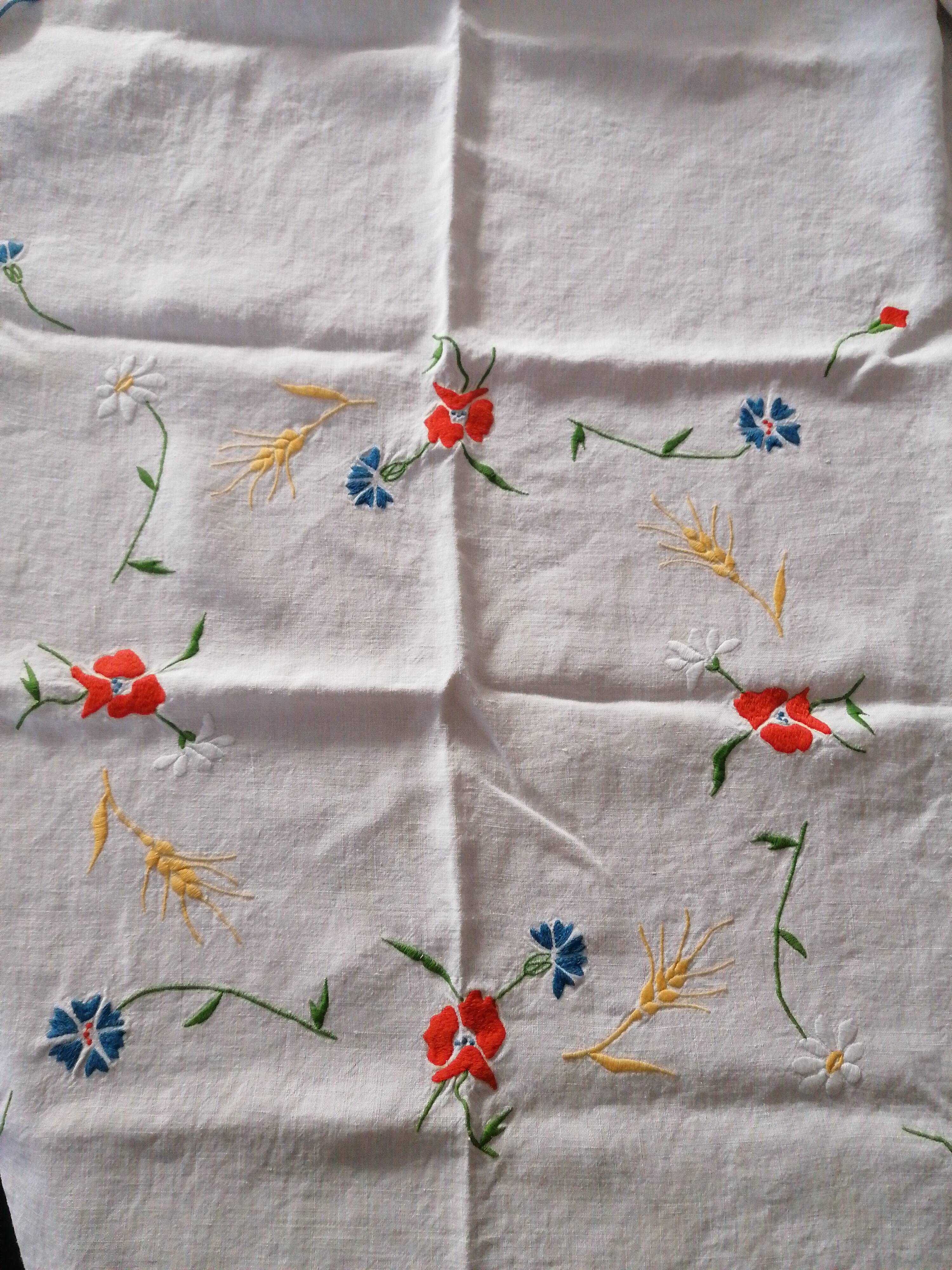 Old embroidered tablecloth
