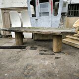 Large brutalist slate table