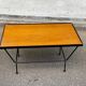 Table basse scandinave vintage bois et acier noir 1960