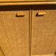 Buffet vintage en bois et cannage années 70
