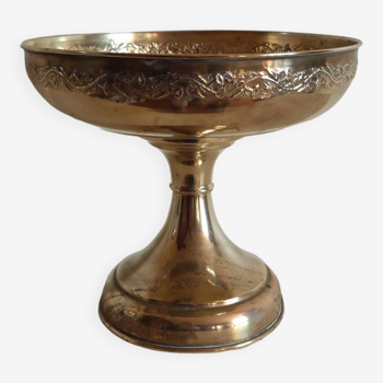 Cup with embossed brass foot