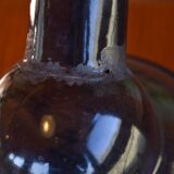 Pair of black enamelled sheet metal pendant lights from the 1950s.