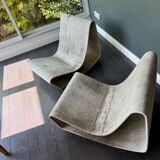 Pair of loop armchairs - willy guhl - swiss 1950