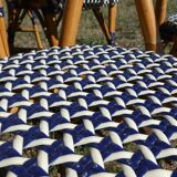 Lot of 5 bistro chairs type "Parisian" white and blue