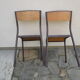 Paire de chaises d'école ancienne Mulca