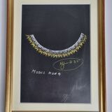 Gouache originale Art Déco des années 1930 – Prototype unique de bijou, Joaillier de New York