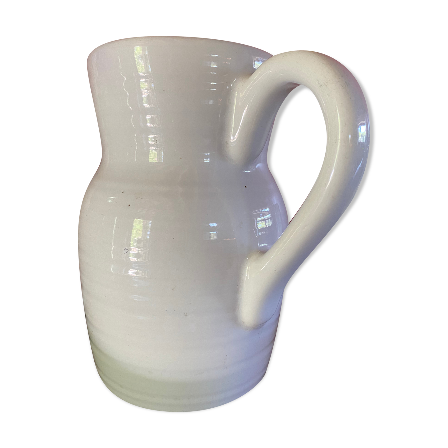 Large white ceramic pitcher