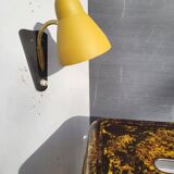 Yellow adjustable casserole wall light 1950