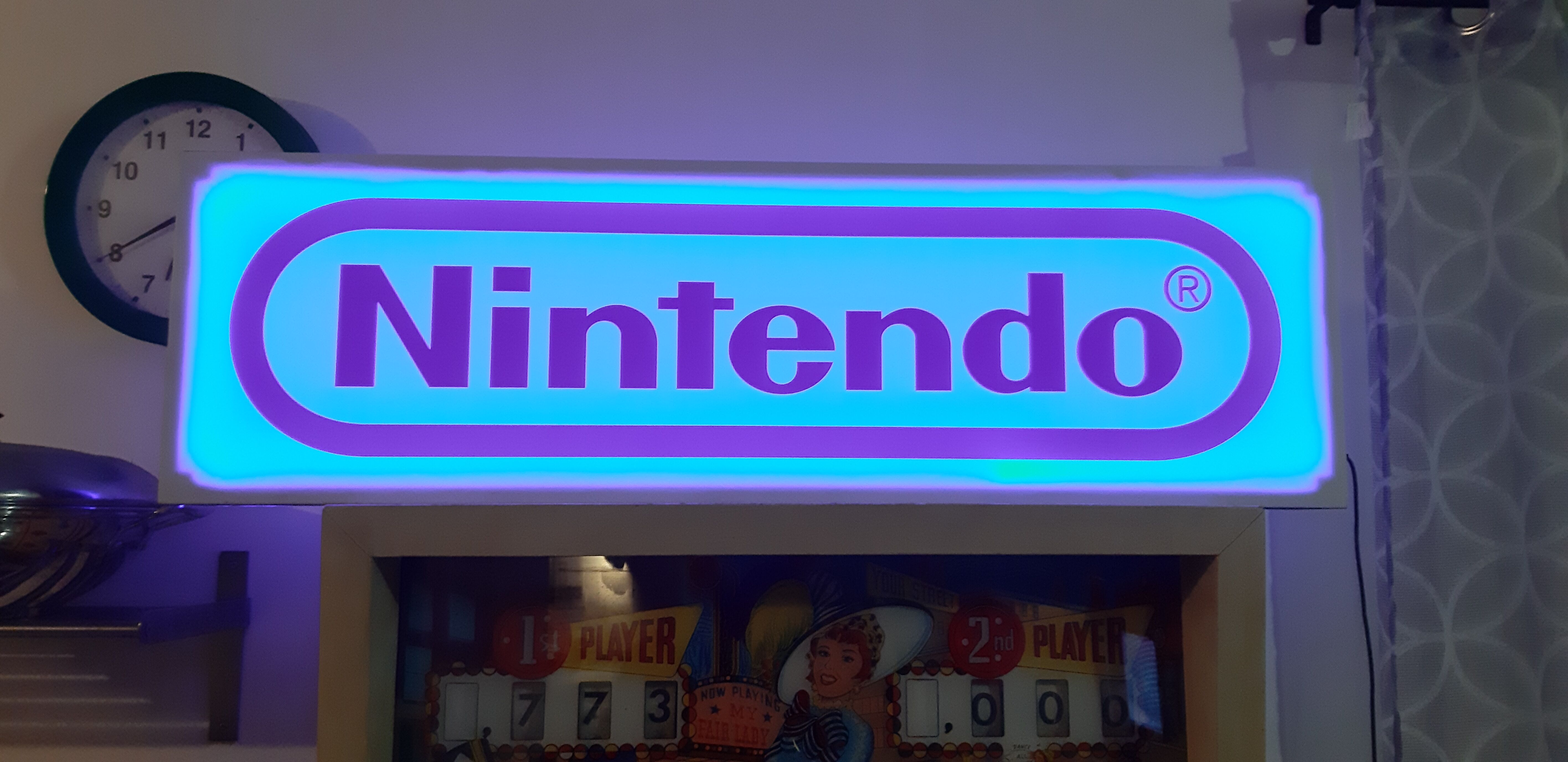 Luminous sign advertising nitendo