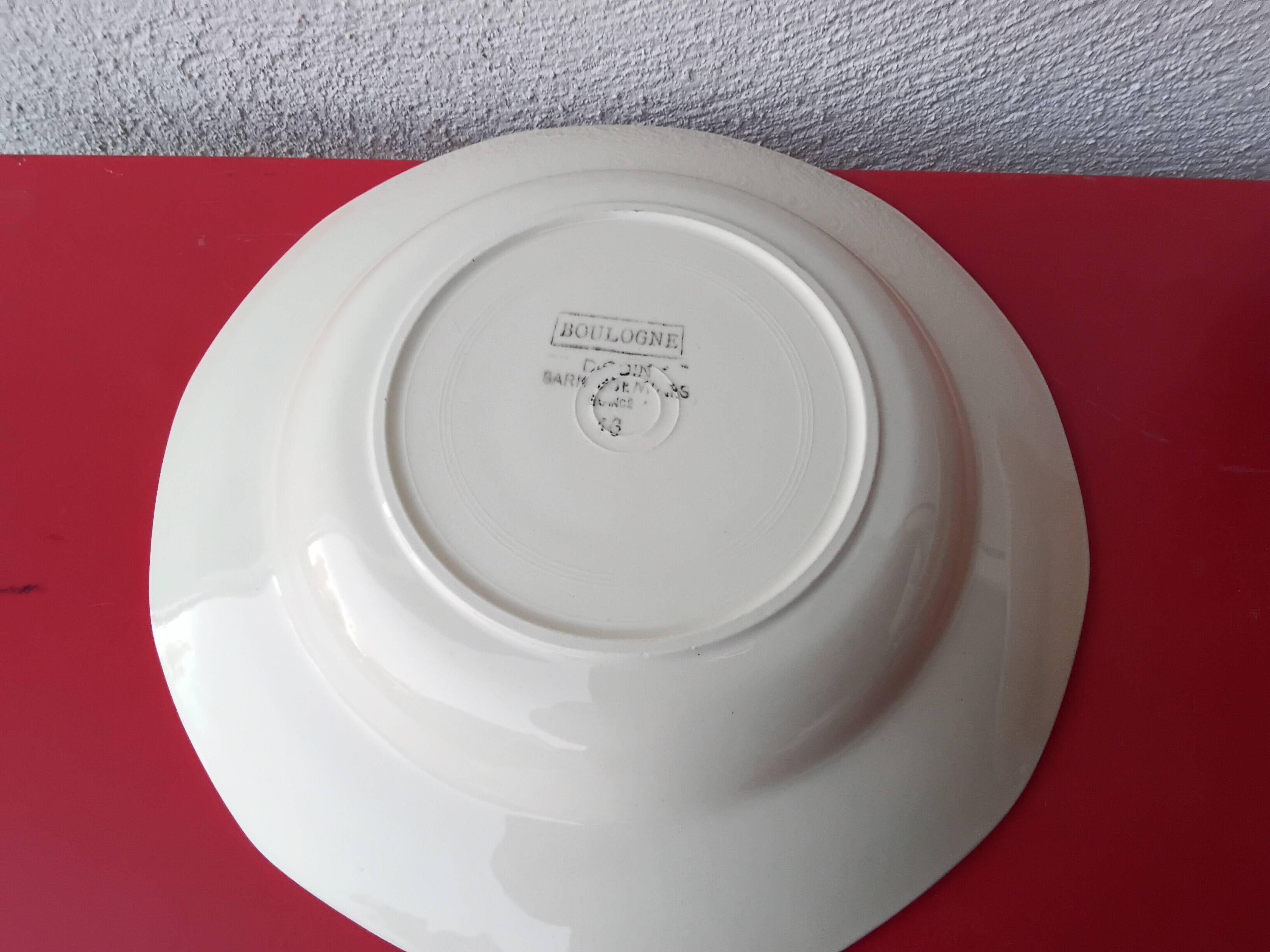 Set of six mismatched antique soup plates