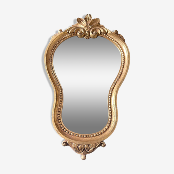 miroir doré acier à coquille