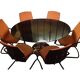Comforto suite de 6 chaises conferences vintage 80