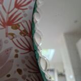 Solid wood letters vintage round beveled mirror