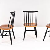 Four Mid Century Scandinavian Modern Fanett Dining Chairs by Ilmari Tapiovaara