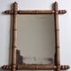 Antique bamboo style mirror, altered wood, turned, late 19th century, 50x42 cm