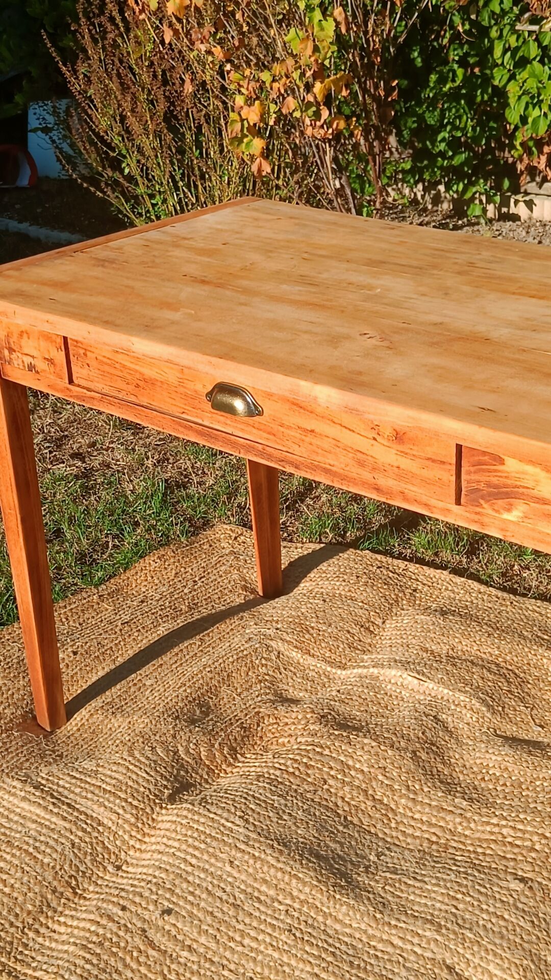 Table bureau bois brut