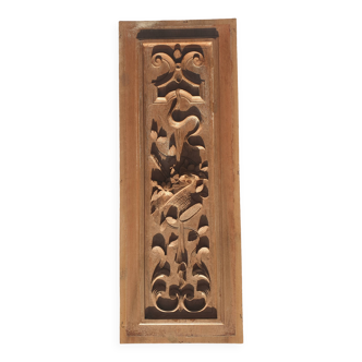 Panel, pediment, bas-relief in carved wood