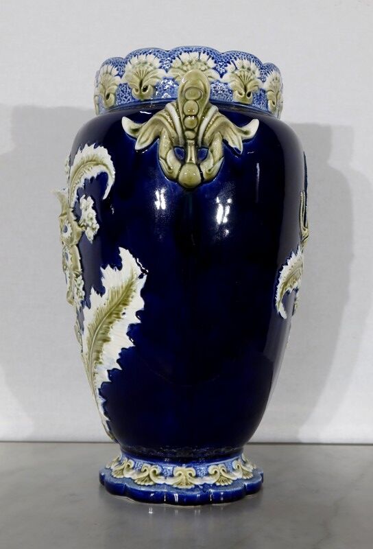 Earthenware vase, faience factory of fives lille - early twentieth century