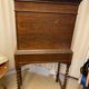 Lady bonheur du day secretary cabinet oak with marquetry and mother-of-pearl