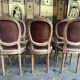 Suite of 6 Louis XVI 1900 leather chairs