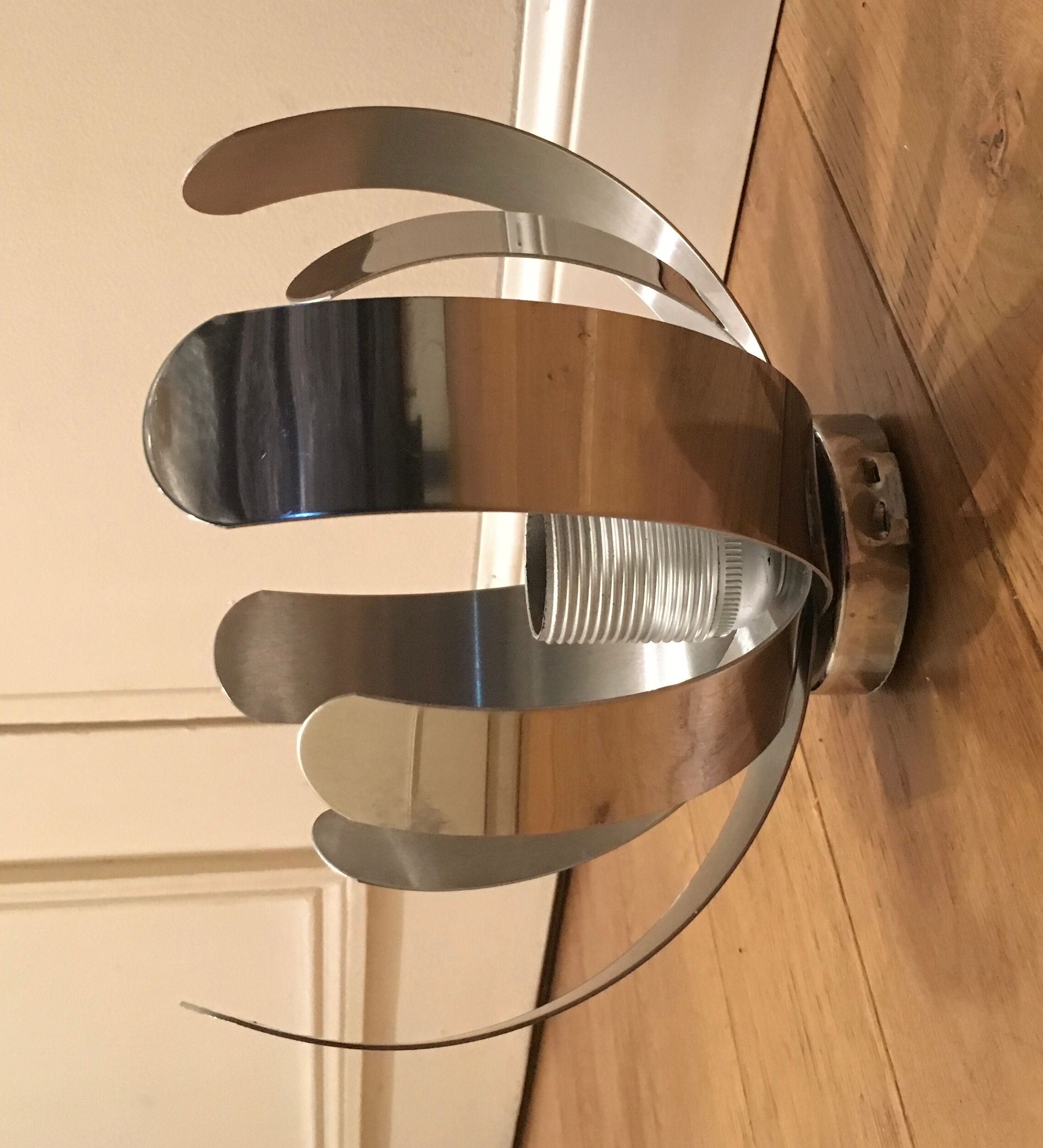 Jocelyne Trocmé for Oxar, chrome metal applique or ceiling, circa 1970