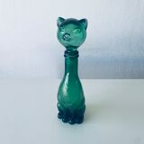 Vintage glass decanter in cat shape