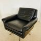 Vintage Danish mid-century leather lounge chair in black leather by G. Thams 1975