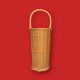 Ancien porte-parapluie en osier tressé – fabrication artisanale - années 70