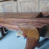 Old console in ethnic exotic wood