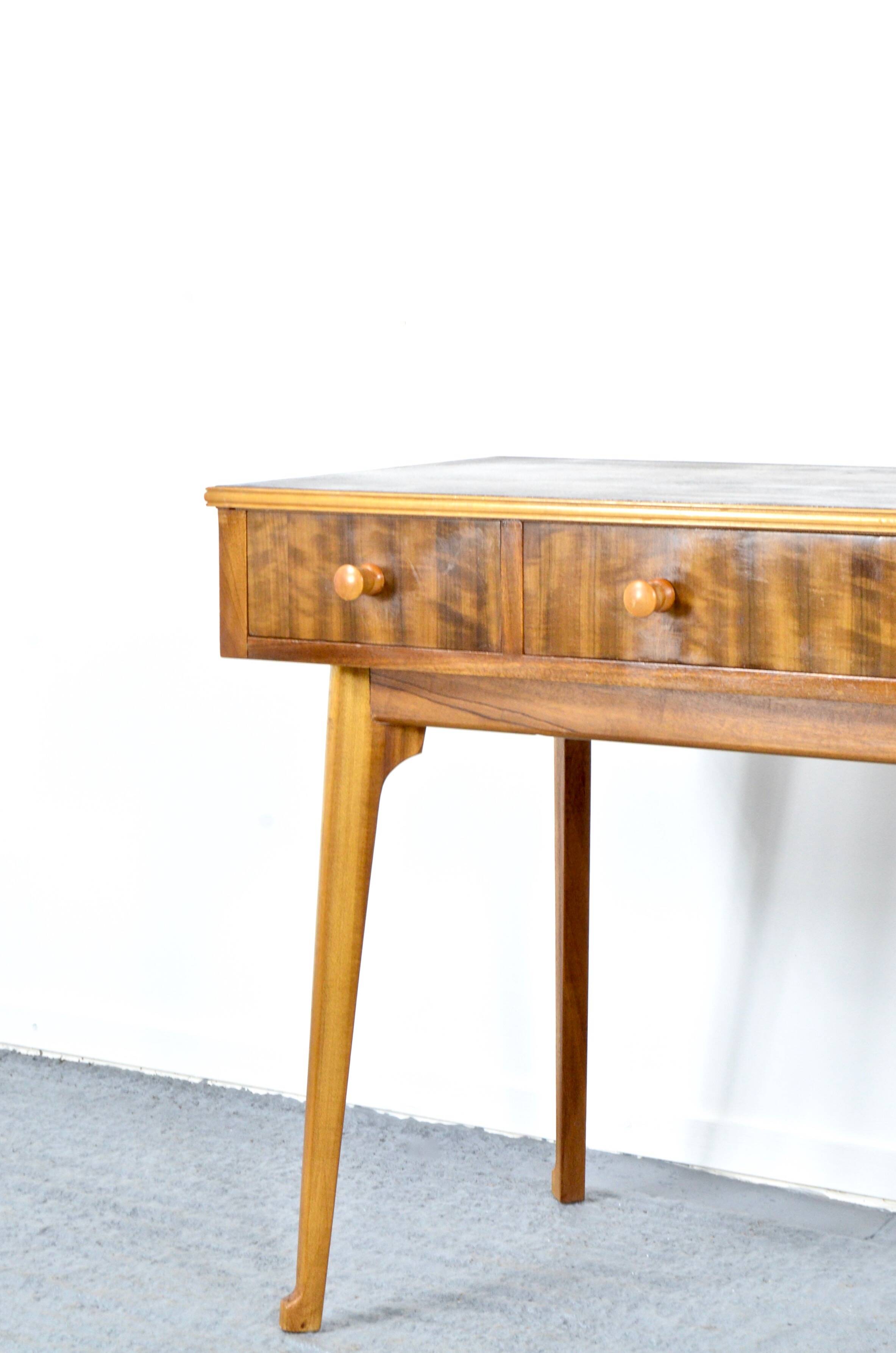 Midcentury Walnut Console Table / Desk By Morris Of Glasgow. Vintage