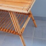 Rattan table, Audout Minet / Capron 1950