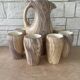 Vintage drink set Grandjean Jourdan Faux Bois Ceramic style