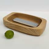 Solid wood bowl/plateau – vintage Scandinavian design – Sweden