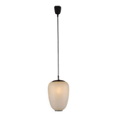 Vintage metal and glass lamp, designed in Italy in the 1950s.