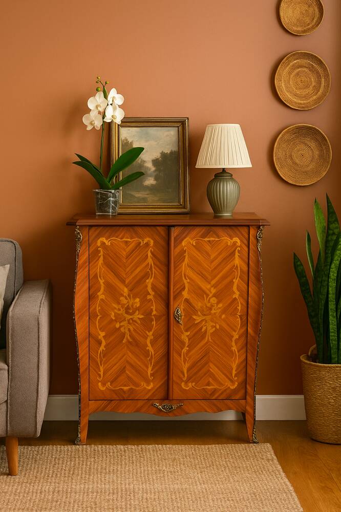 Vintage sideboard in rosewood marquetry
